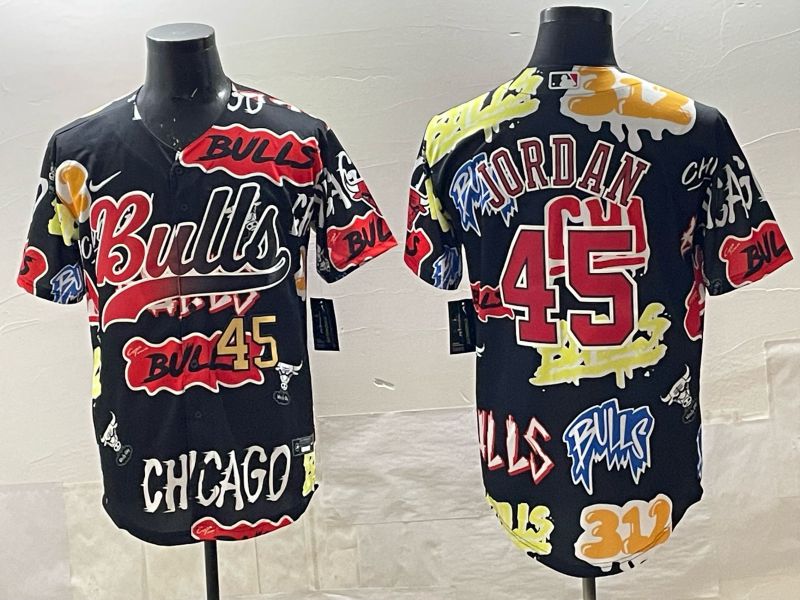 Men Chicago Bulls Nike #45 Jordan black NBA 2025 Jersey style 02